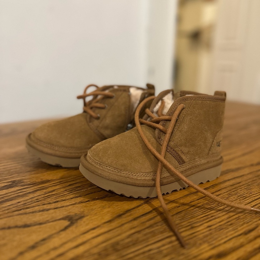 Tan UGG toddler ankle boots